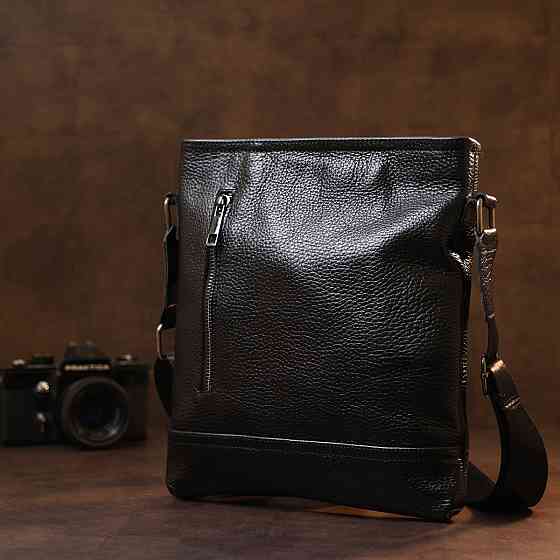 Кожаная стильная мужская сумка через плечо SHVIGEL 11604 Черный Киев