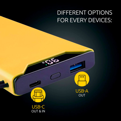 Батарея универсальная Intenso F10000 10000mAh QC/3.0 yellow (7332039) Винница - изображение 3
