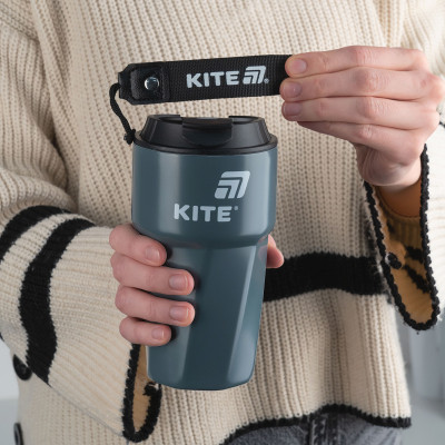 Термокружка Kite 450 мл сіра (K25-1220-1) Вінниця - фото 6