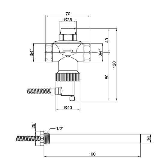 Клапан теплового скидання Icma 3/4" No605 Київ
