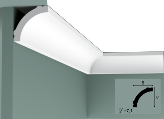 Карниз(плинтус) потолочный Orac Decor Basixx CB521N    50х50х2000мм Днепр