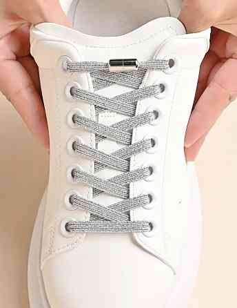 Шнурки еластичні глітерні з циліндричною застібкою Сміла