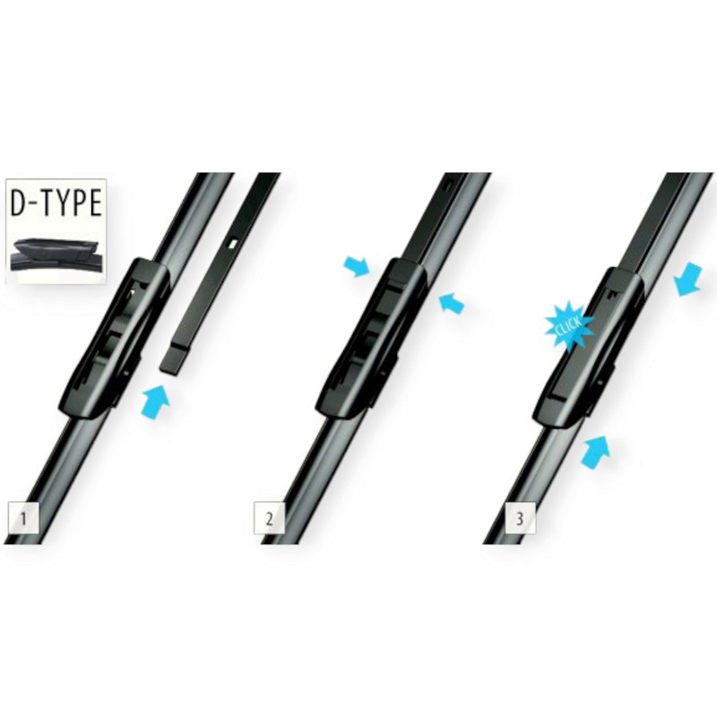 Щетки oximo модельные безкаркасные (к-т 2шт) d-type 575 + мм дворника Мукачево - изображение 3