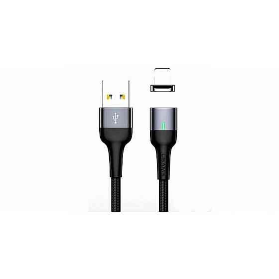 Кабель Usams US-SJ336 U29 Aluminum Alloy Lightning Magnetic Cable 2m Black Киев