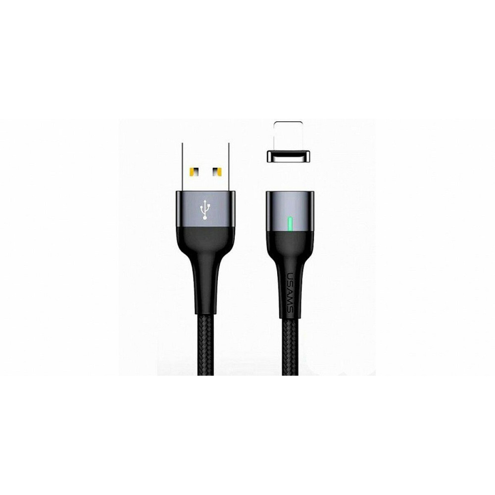 Кабель Usams US-SJ336 U29 Aluminum Alloy Lightning Magnetic Cable 2m Black Киев - изображение 1