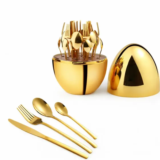 Столовые приборы из нержавеющей стали EGG 24 шт Gold Коломия