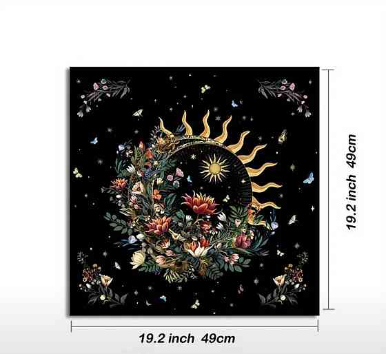 Вівтарна скатертина Сонце і Місяць 49×49 см – для Таро, рун, ритуалів і ворожінь Київ