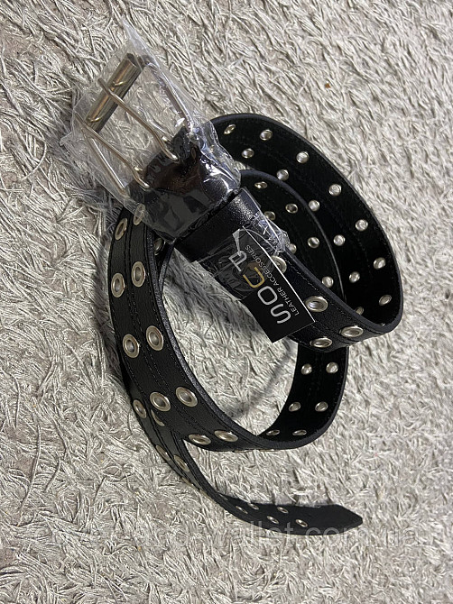 Широкий шкіряний ремінь із двома отворами PS Leather Київ - фото 5