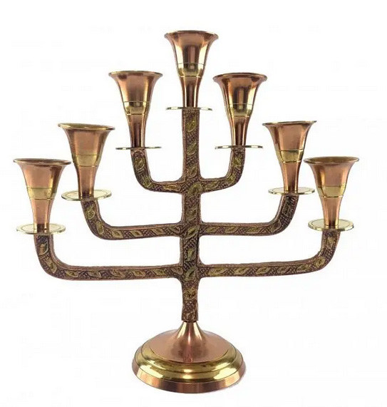 Свічник брозовий на 7 свічок ретро Київ - фото 1