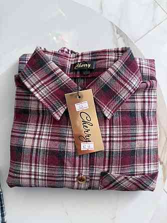 Жіночий стильний оверсайз костюм двійка: сорочка і спідниця у клітинку турецька фланель Одеса