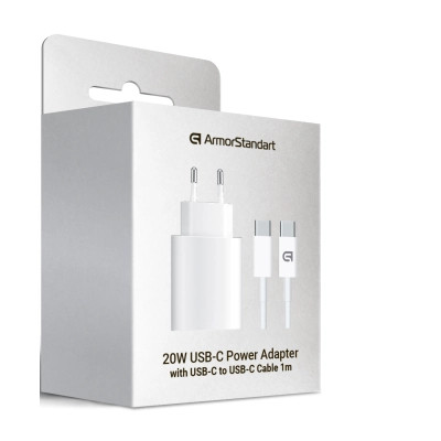 Зарядний пристрій Armorstandart AMHJ83 20W USB-C White + cable USB-C to USB-C (ARM77725) Вінниця - фото 8
