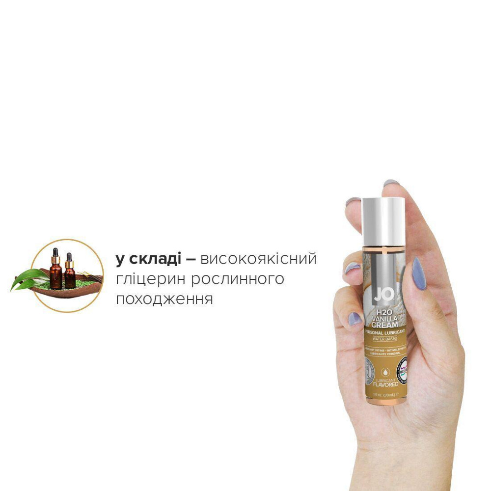 Змазка на водній основі JO H2O — Vanilla Cream (30 мл) без цукру, рослинний гліцерин Sex Aura Київ - фото 4
