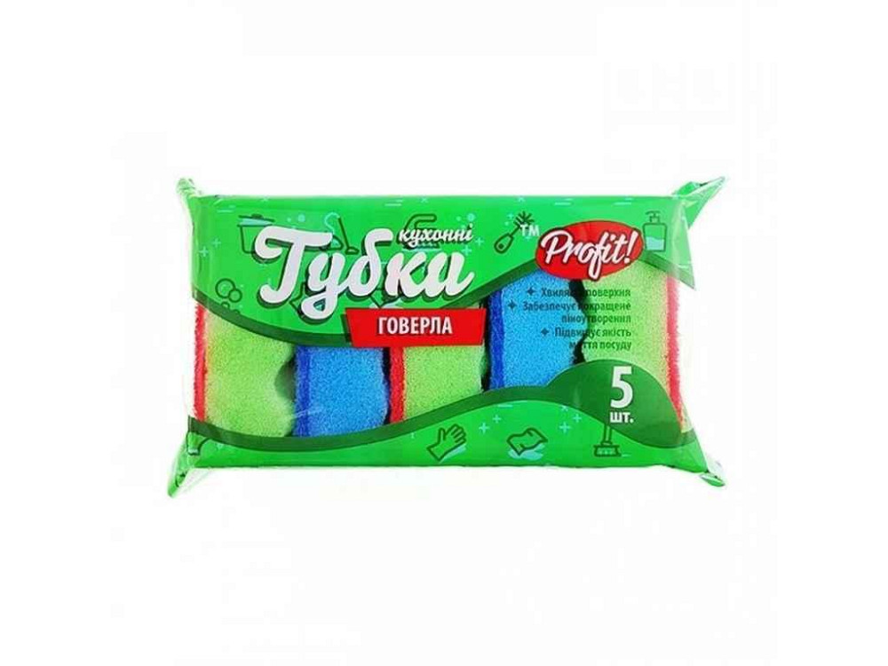 Губки кухонні 5шт хвилясті ГОВЕРЛА ТМ Profit! Київ - фото 1