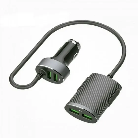 Автомобильное зарядное устройство для телефона EZRA EA-27 (2USB/5.1А) с удлинителем 1м на 2USB Чёрны Полтава