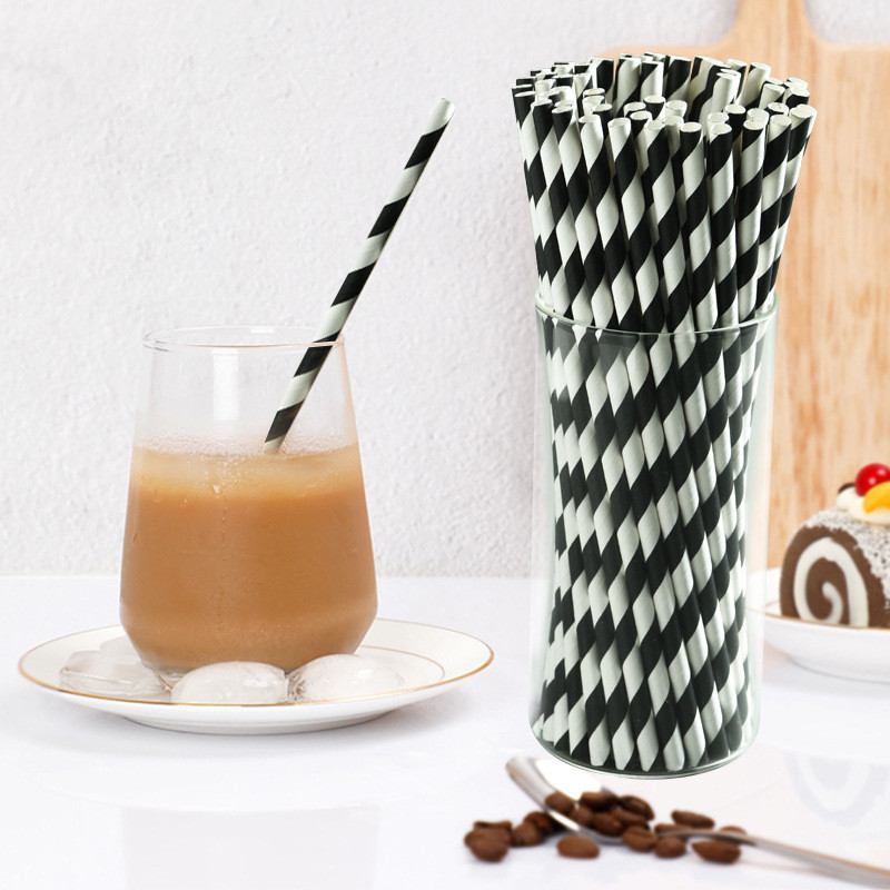 Коктейльні трубочки 25 штук 20 см чорно-білий Київ - фото 2