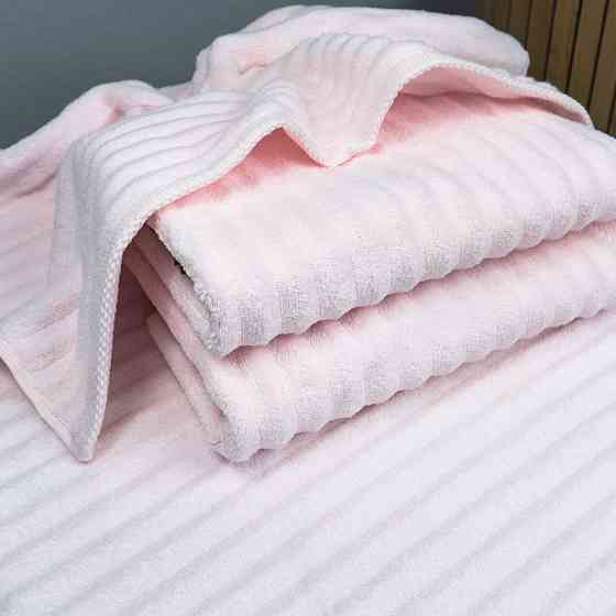 Набір махрових рушників Зеро Твіст 2шт GM Textile 50x90см, 70x140см 550г/м2 (Світло-рожевий) Суми