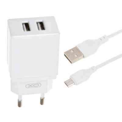 Зарядний пристрій XO L75 2USB/2.4A + MicroUSB White (XO-L75-M) Вінниця