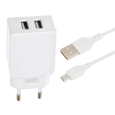 Зарядний пристрій XO L75 2USB/2.4A + MicroUSB White (XO-L75-M) Вінниця - фото 4
