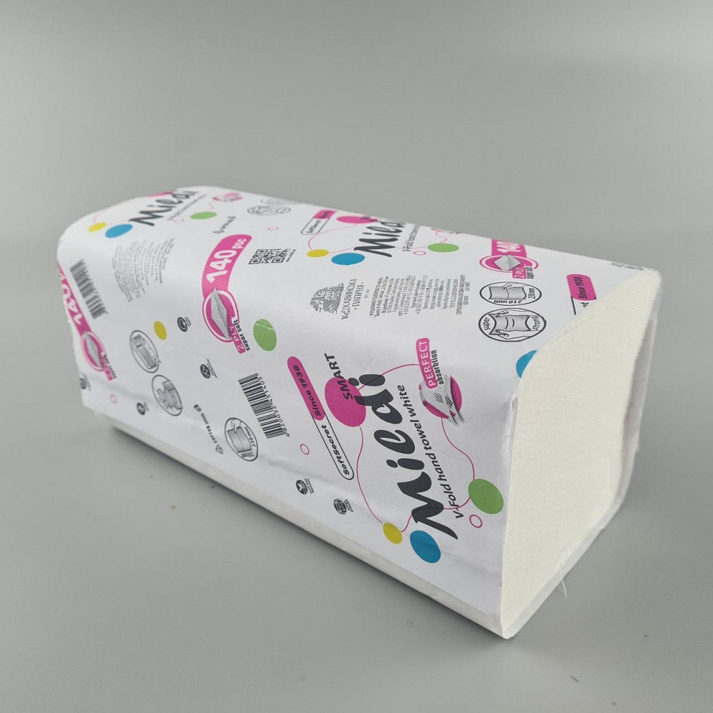 Полотенце бумажное v-складка белое(140листов) 230*210 2 шар. 'Mildi Smart