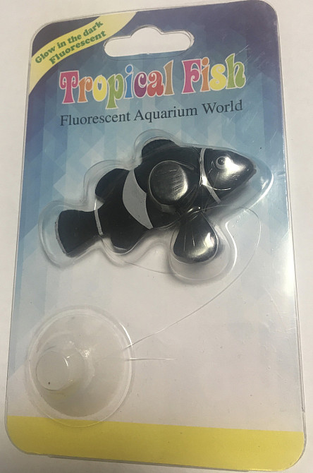 Штучна рибка Клоун силіконова та люмінісцентна 4 на 6 см синьо-білий Київ - фото 2