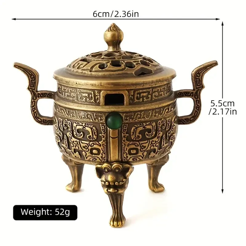 Антикварная трёхногая подставка для благовоний из латуни 6×5.5 см Киев - изображение 2