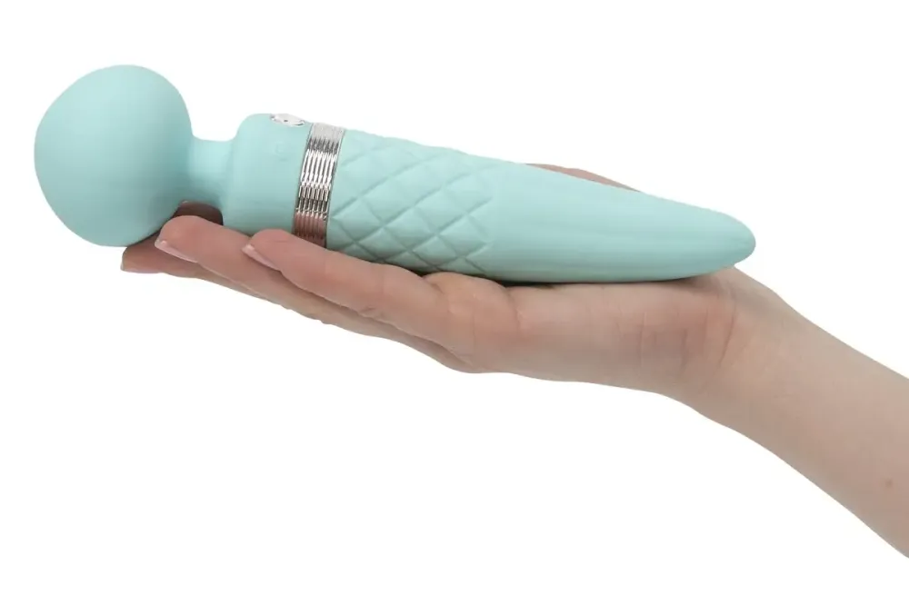 Вібромасажер 2в1 PILLOW TALK - Sultry Teal, класичний масажер і вібратор з ротацією, підігрів Львов - изображение 7