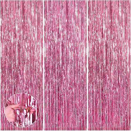 Штора дощик фольгований, дощик для фотозони, святковий фон для: вечірок, днів народження, урочистостей, рожевий Кам'янець-Подільський