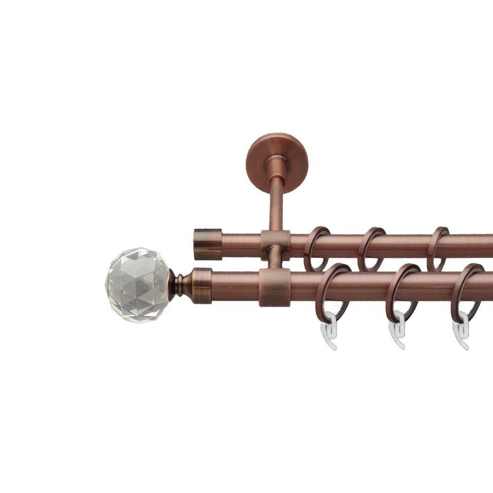 Карниз Orvit Люміера металевий дворядний закритий гладка труба кільце фасонне металеве  Мідь 19\16 мм 160 см (6938832) Львів - фото 1