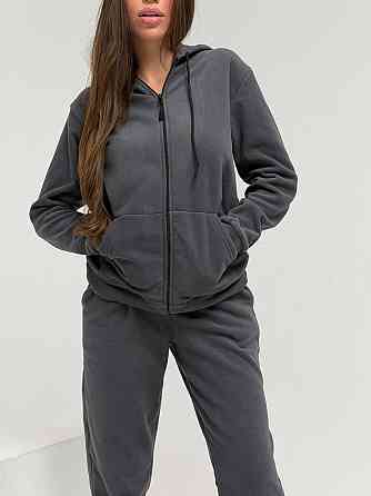 Жіночий повсякденний теплий костюм на флісі двійка Графіт, 50/52 Одеса