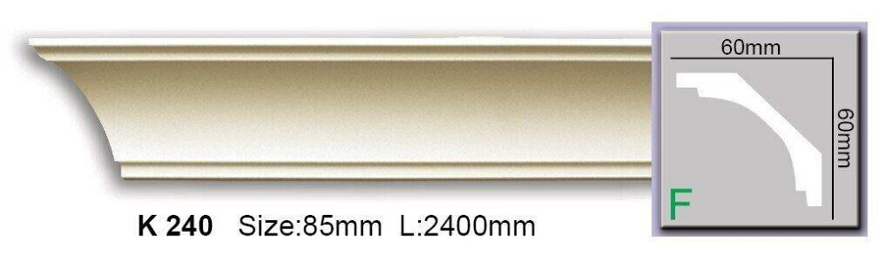 Карниз гладкий полиуретановый Harmony K 240 Днепр - изображение 1