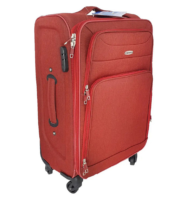 Чемодан тканевый KAIMAN 19226 средний 4 колеса бордовый Киев - изображение 1