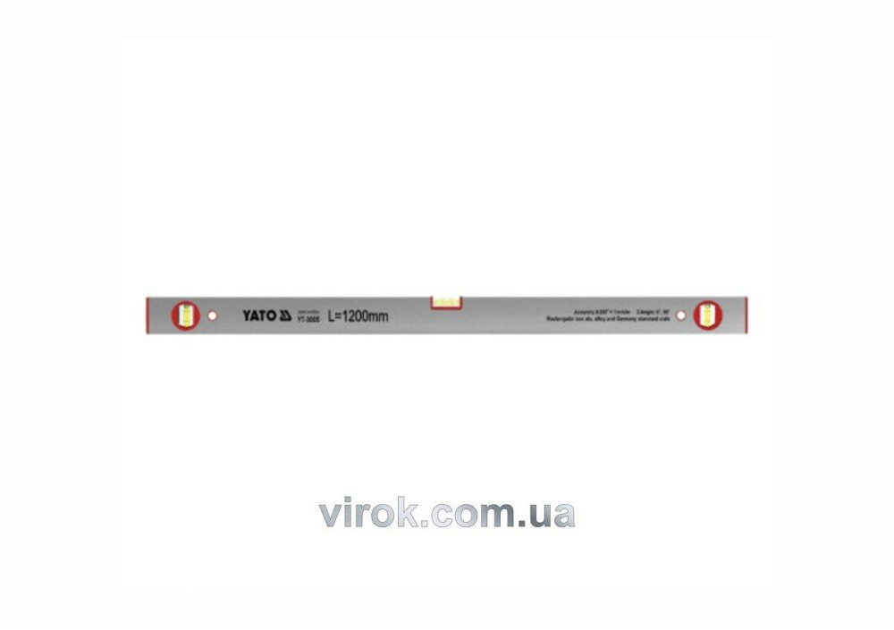 Рівень алюмінієвий YATO : L= 120 см. 3 капсули [10/20/60] Одесса - изображение 1