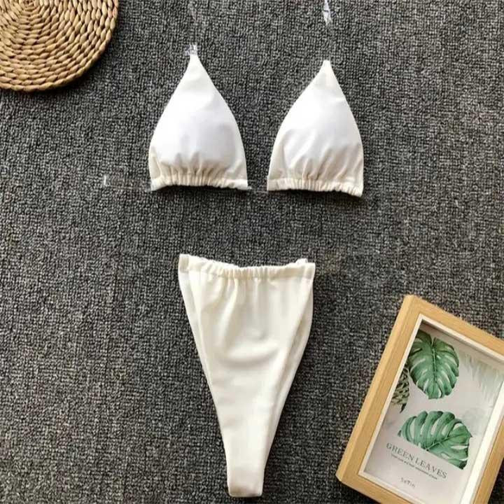 Сексуальний купальник бікіні на силіконових бретелях XS-S білий Вінниця - фото 17