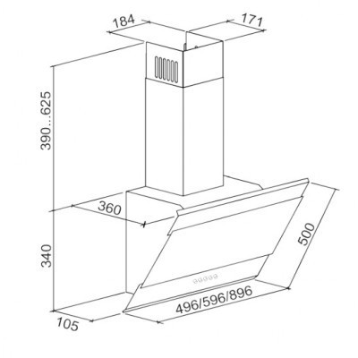 Витяжка кухонна Eleyus Focus 700 50 IS+BL (Focus70050IS+BL) Вінниця - фото 7