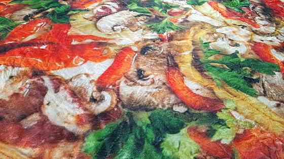 Плюшевий Плед Піца з перцем 170 см, оригінальне фото пледа, 3Д Плед Піца, покривало у формі піци Кременчук