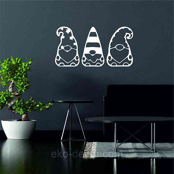 Декоративное настенное Панно «Гномики» Декор на стену 110*67 см-3шт, Белый Киев