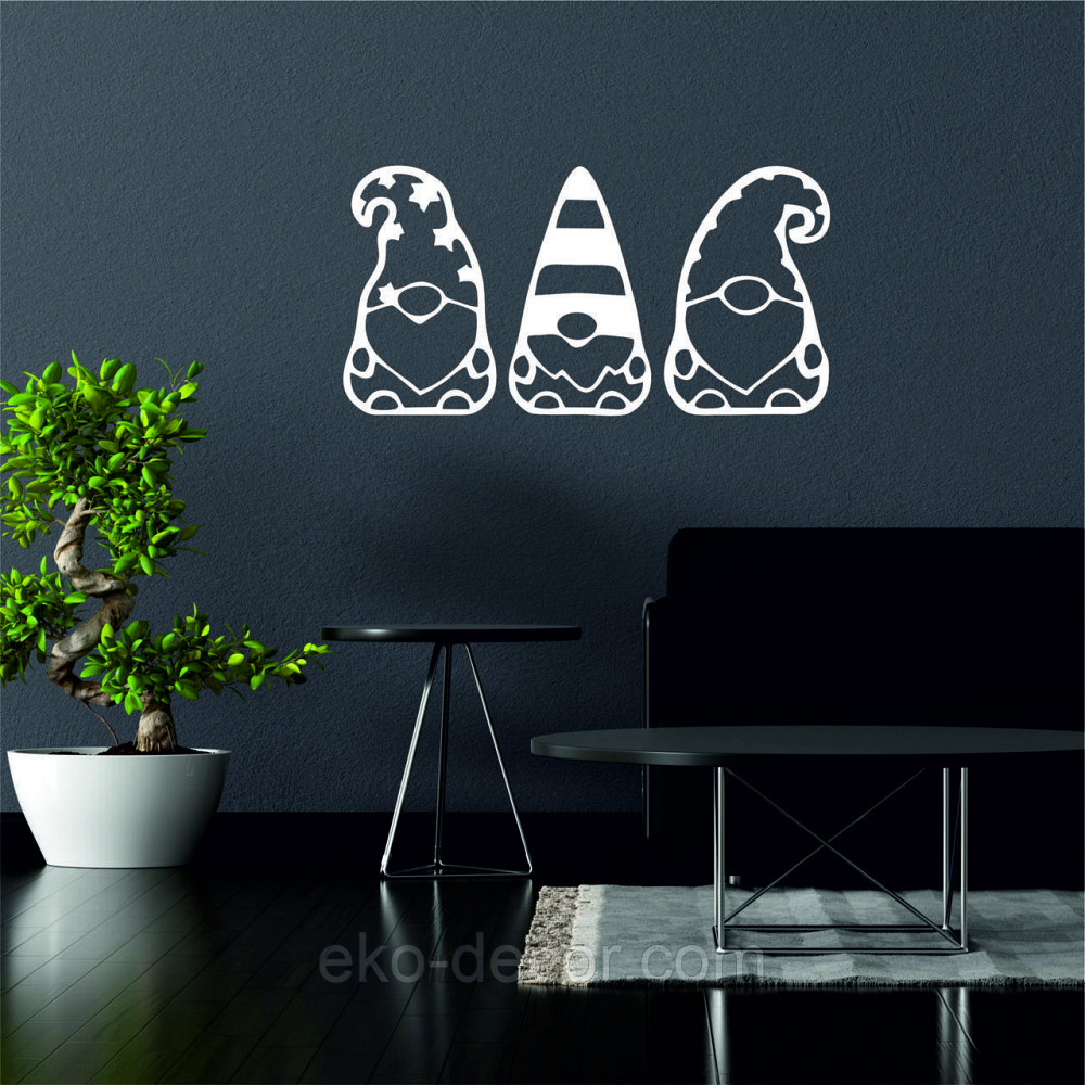 Декоративное настенное Панно «Гномики» Декор на стену 110*67 см-3шт, Белый Киев - изображение 2