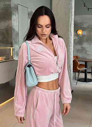 Женский стильный повседневный влюровый костюм двойка Пудра, 42/44 Одесса