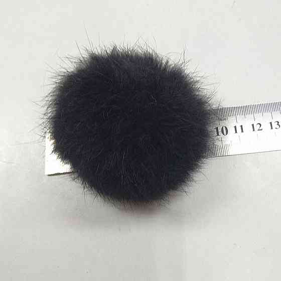 Помпон на шапку з натурального хутра кролика Червоний 7-8см Харків