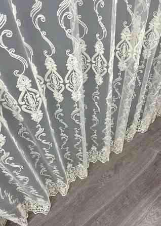 Тюль фатин с вышивкой Корд Цвет молочный 1853т Киев