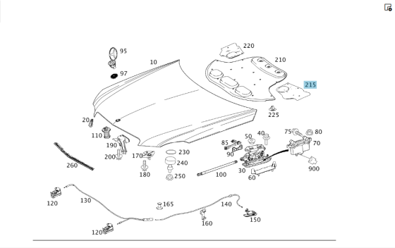 Mercedes-Benz  A2126820326 Шумоізоляція капота ліва E-class W212 E-class S212 Одесса