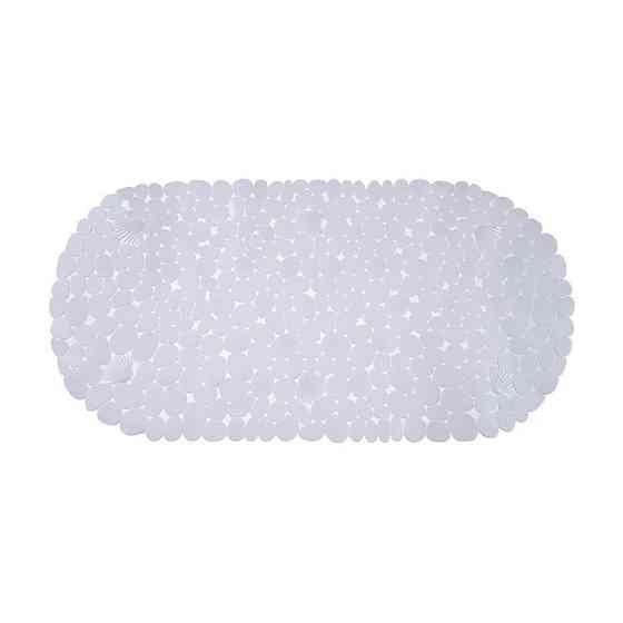 Силіконовий килимок для ванни та душу Bathlux овальної форми, нековзний, люкс якість 69 х 35 см Білий Кам'янець-Подільський