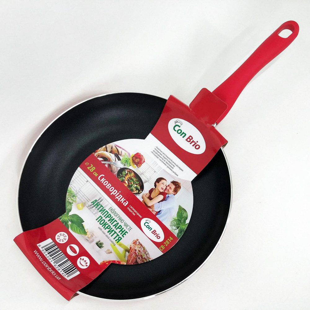 Удобная в использовании сковорода Con Brio СВ-2814 28 см, Сковорода для повара на долго WP-67 Львов - изображение 8