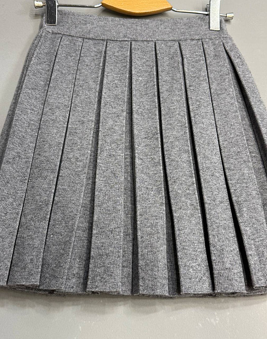 Спідниця жіноча A-N 9956 в’язана тепла у складку на резинці, сірий, one size Київ - фото 4