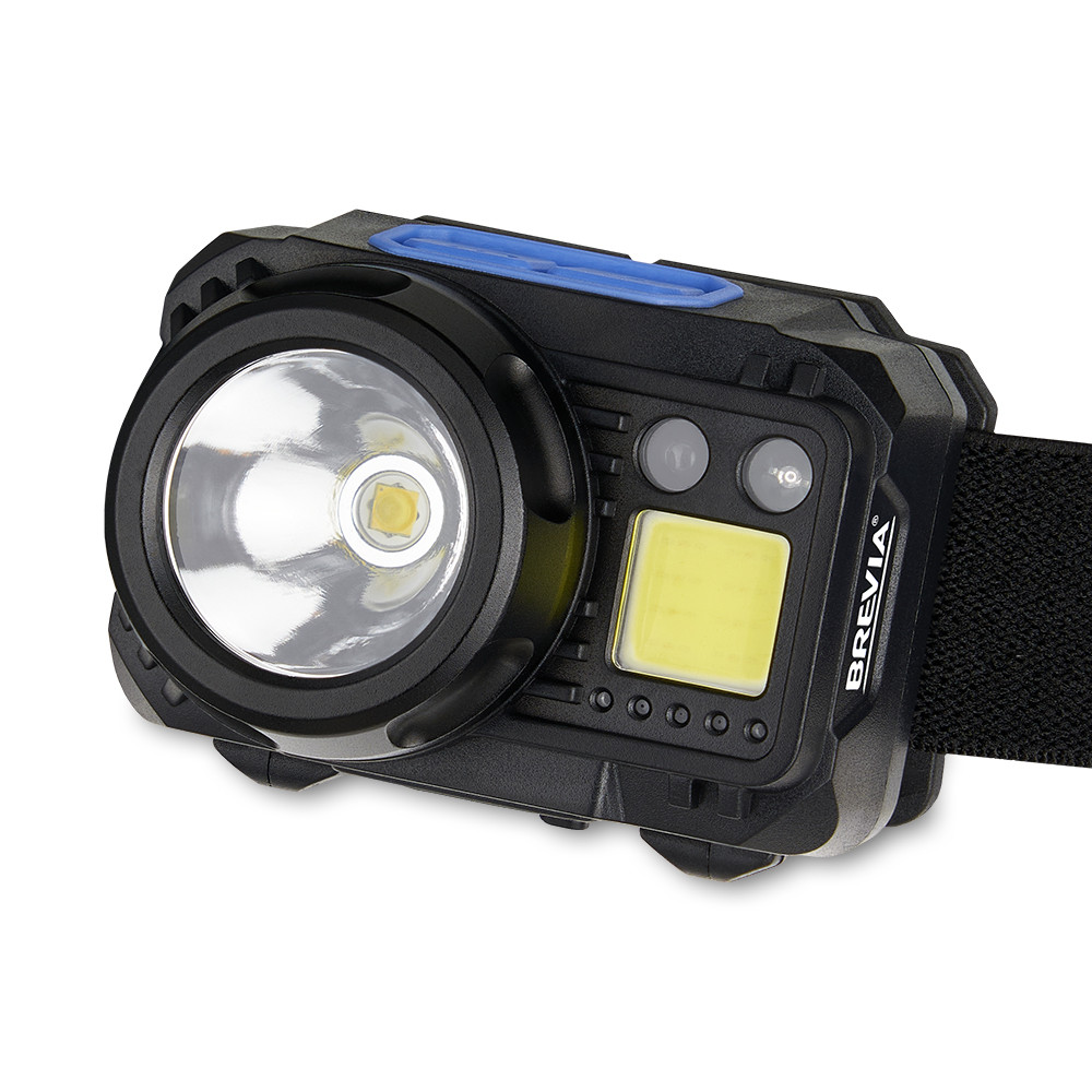 Ліхтар налобний Brevia 500Lm, 3W CREE XPG+COB, 1200mAh/3xAAA, з сенсором білий/червоний Львів - фото 3