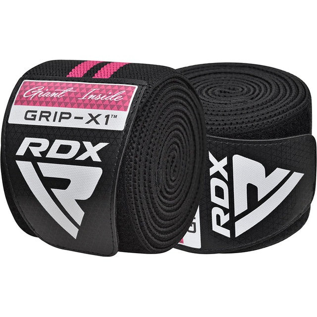 Бинти на коліна RDX GYM KNEE WRAP R11 BLACK/PINK Каменское - изображение 3
