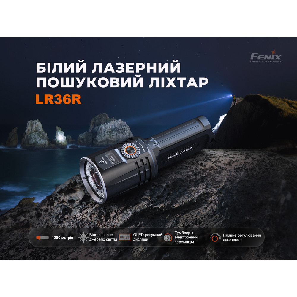 Ручний пошуковий лазерний ліхтар Fenix ​​LR36R 10000лм 1260м (9 режимів) Вінниця - фото 7