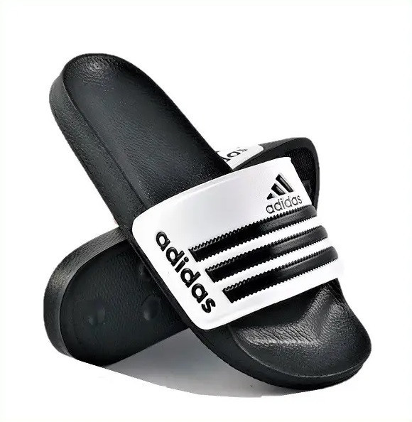 Мужские Белые Шлёпанцы Adidas Черные Сланцы Тапочки Адидас (размеры: 41,42,43,45) Днепр - изображение 1