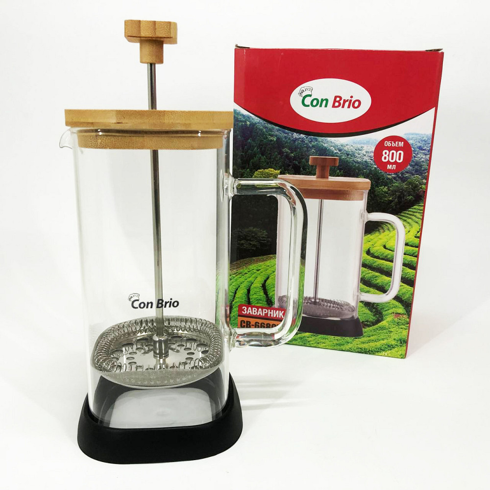 Заварники для чая и кофе Con Brio CB-6680W 800 мл, Френчпресс для кофе Заварник чая с прессом LS-91 Львов - изображение 5