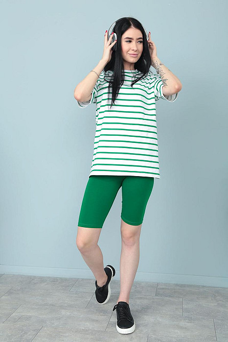 Костюм з велосипедками "Balance" оптом | Норма | Розпродаж моделі Зелений, 46-48 Київ - фото 4